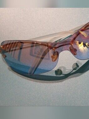 Rimless Blue Gradient Shield Sunglasses
